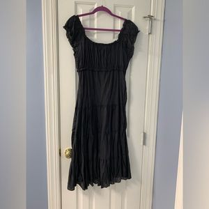 NWT Dori black peasant style dress cap sleeve A011